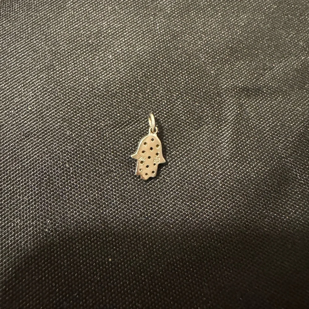 Sydney Evan 14k White Gold & Diamond Hamsa Small Charm - Picture 9 of 12